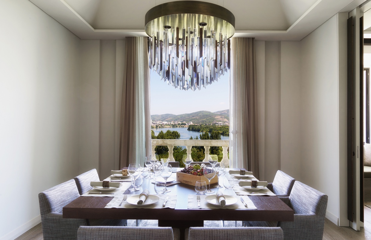 Quinta Courtyard Suite dining room at the hotel six senses douro