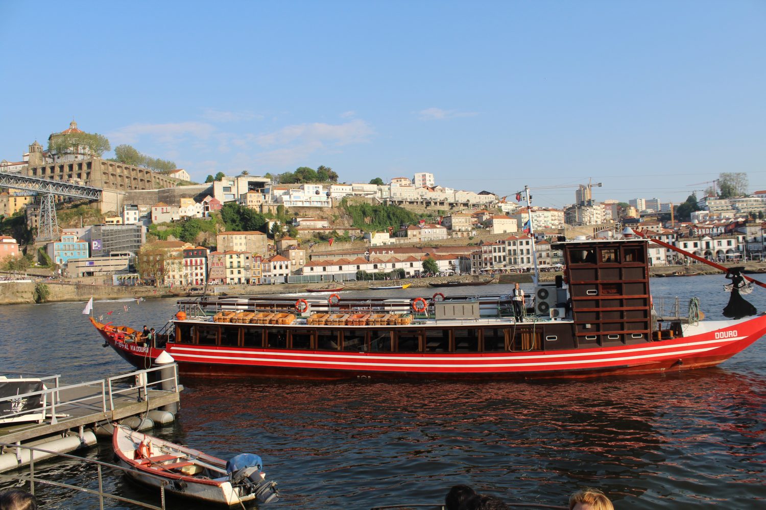 side view of the boat Douro cruise with lunch or dinner on board
